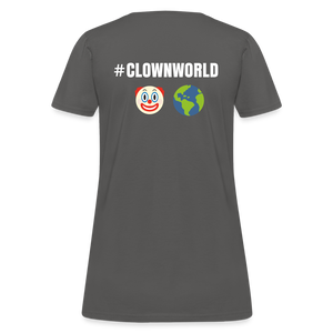 #CLOWNWORLD Back Print Women's T-Shirt - charcoal