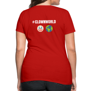 #CLOWNWORLD Back Print Women's T-Shirt - red