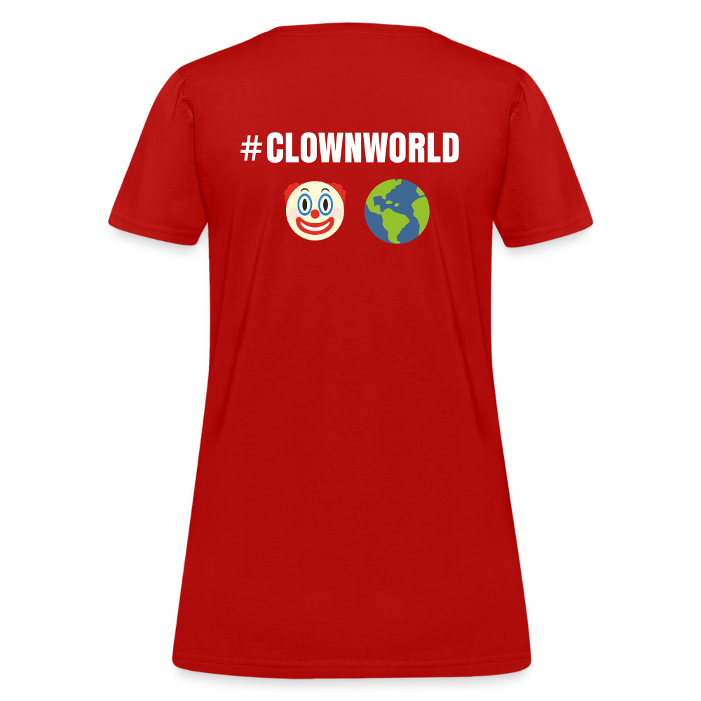 #CLOWNWORLD Back Print Women's T-Shirt - red