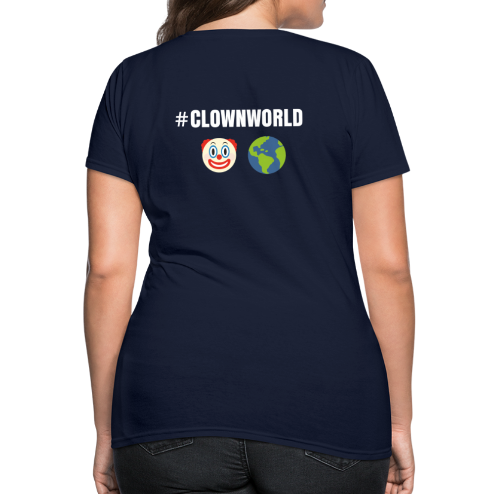 #CLOWNWORLD Back Print Women's T-Shirt - navy