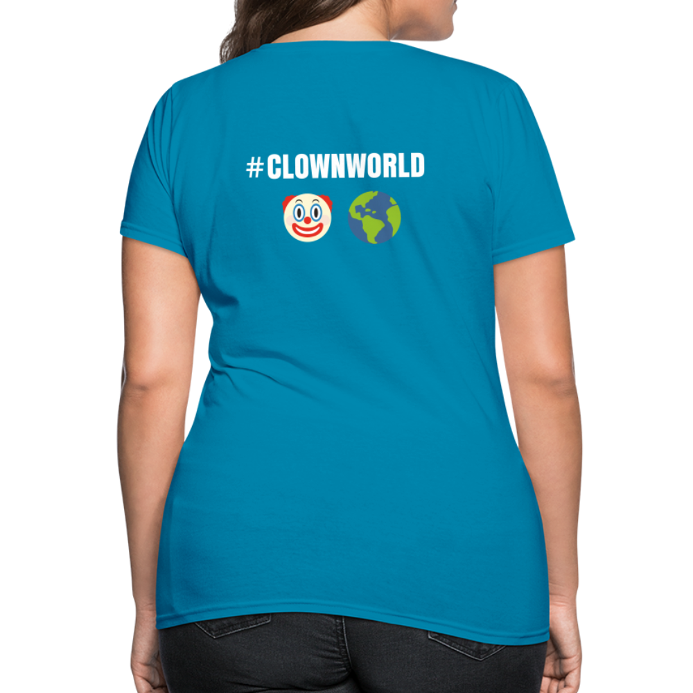 #CLOWNWORLD Back Print Women's T-Shirt - turquoise