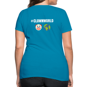 #CLOWNWORLD Back Print Women's T-Shirt - turquoise