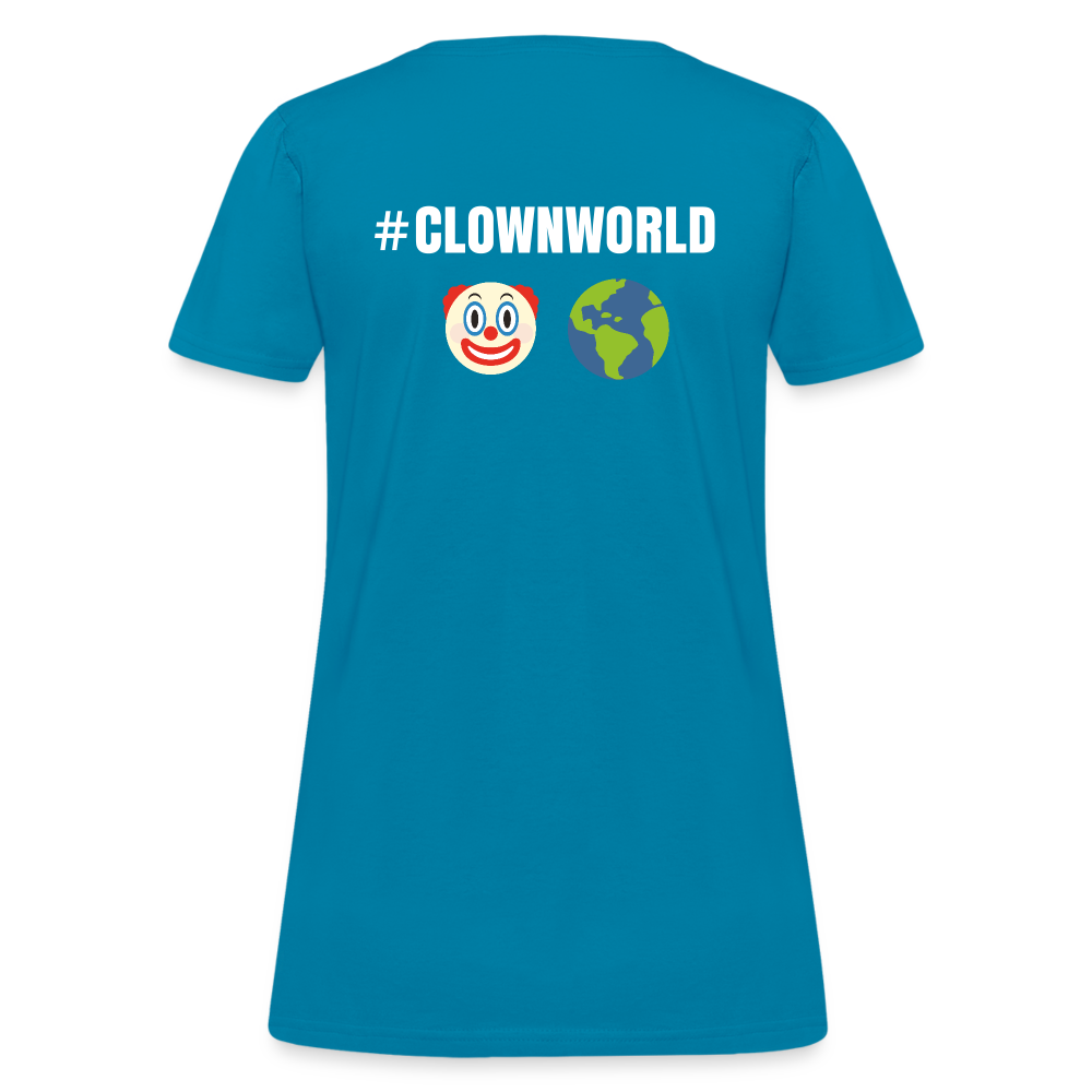 #CLOWNWORLD Back Print Women's T-Shirt - turquoise