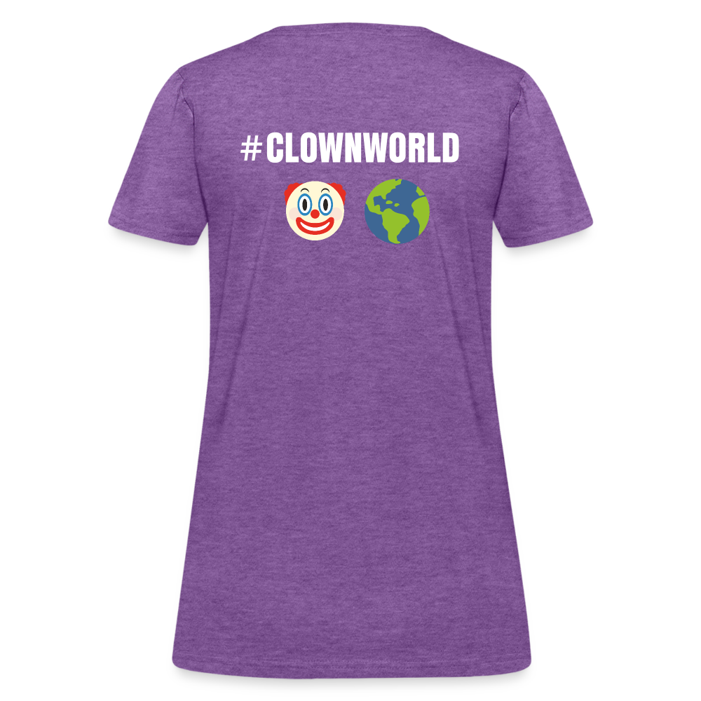 #CLOWNWORLD Back Print Women's T-Shirt - purple heather