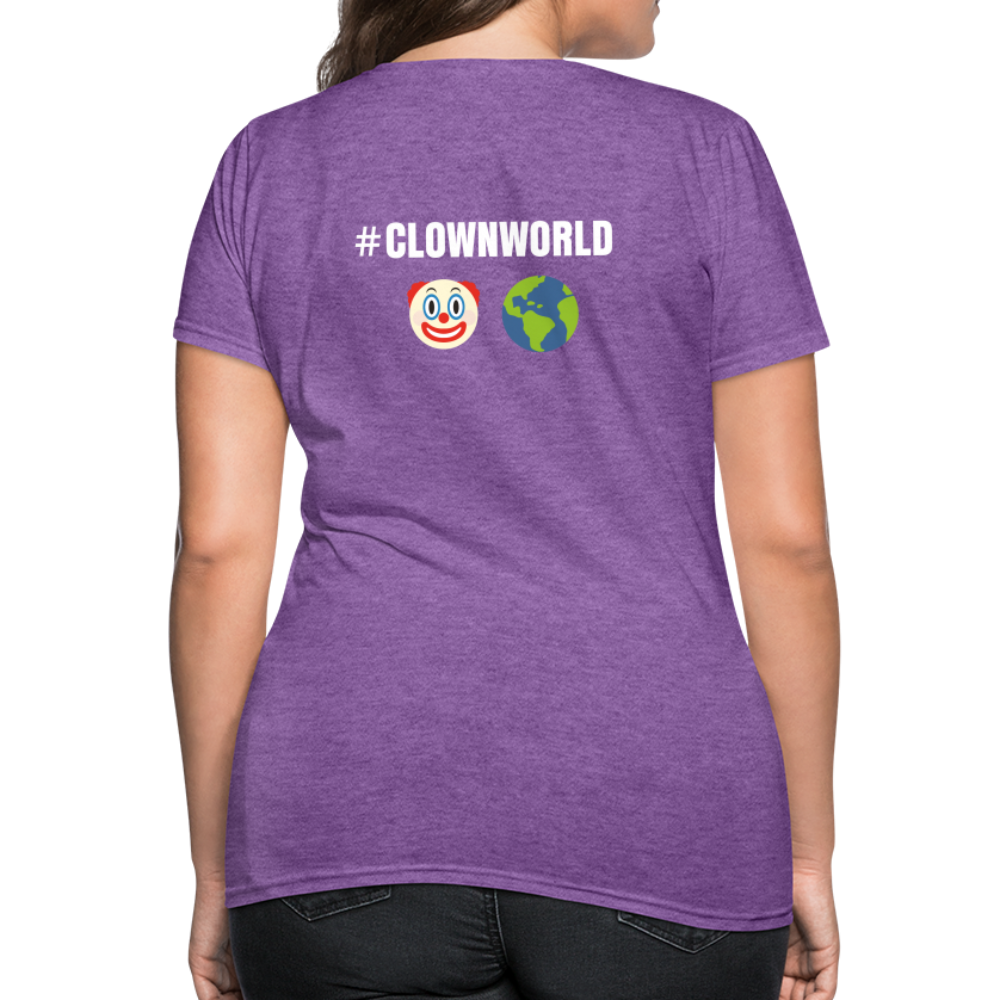 #CLOWNWORLD Back Print Women's T-Shirt - purple heather