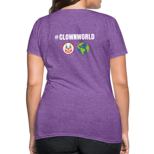 #CLOWNWORLD Back Print Women's T-Shirt - purple heather