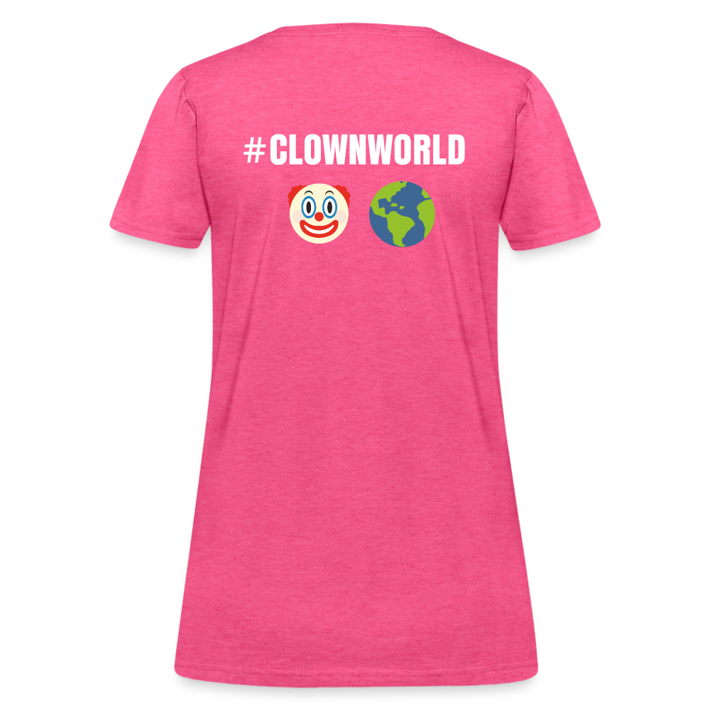 #CLOWNWORLD Back Print Women's T-Shirt - heather pink