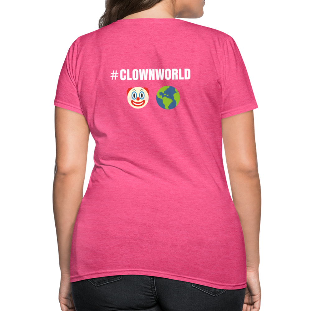 #CLOWNWORLD Back Print Women's T-Shirt - heather pink