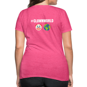 #CLOWNWORLD Back Print Women's T-Shirt - heather pink