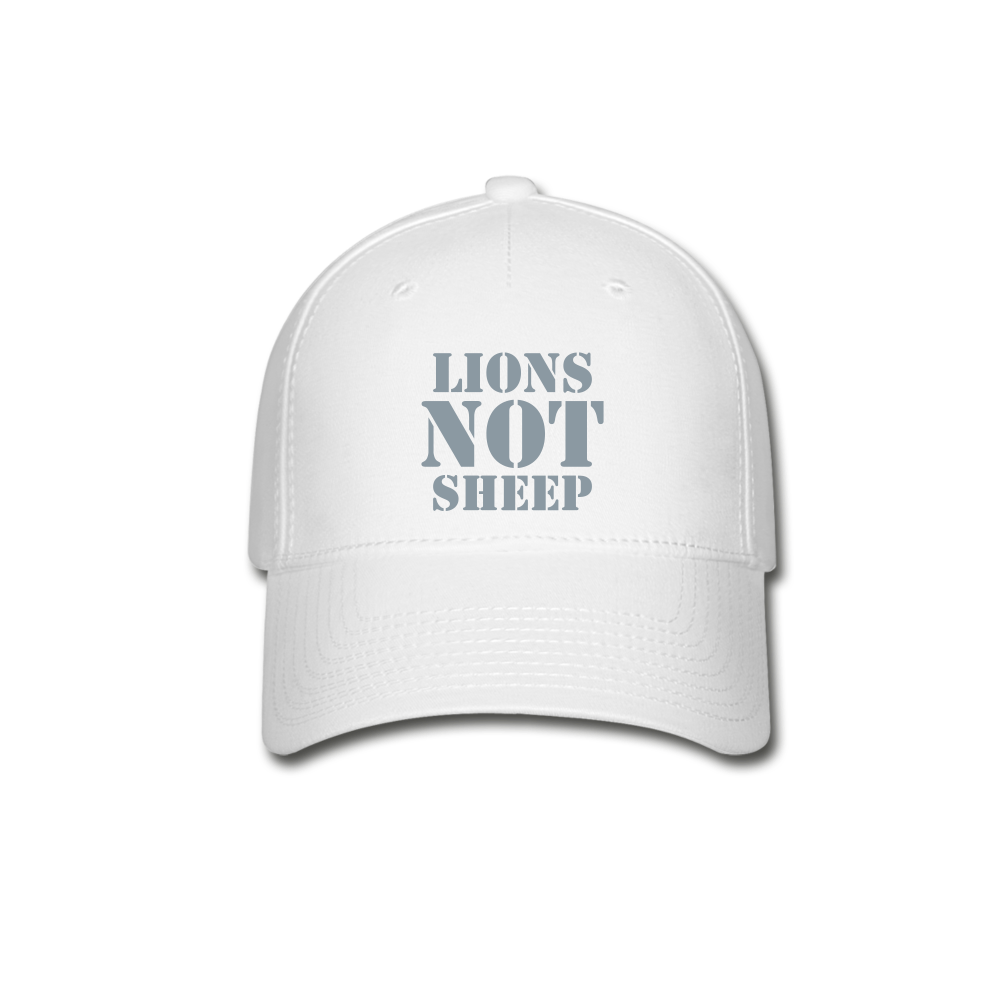 Lions Not Sheep Flexfit Baseball Cap - white