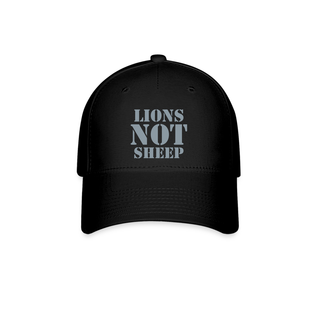 Lions Not Sheep Flexfit Baseball Cap - black