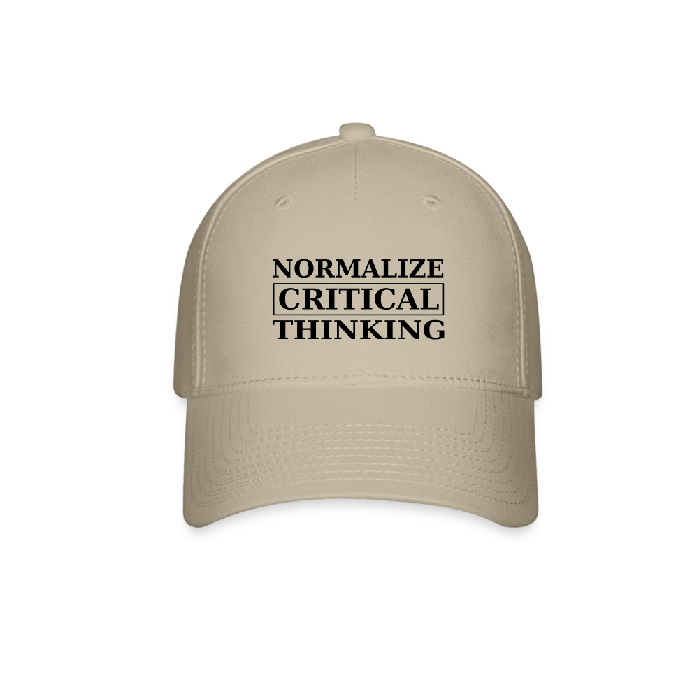 Normalize Critical Thinking Flexfit Baseball Cap - khaki