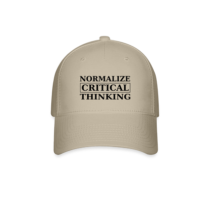 Normalize Critical Thinking Flexfit Baseball Cap - khaki