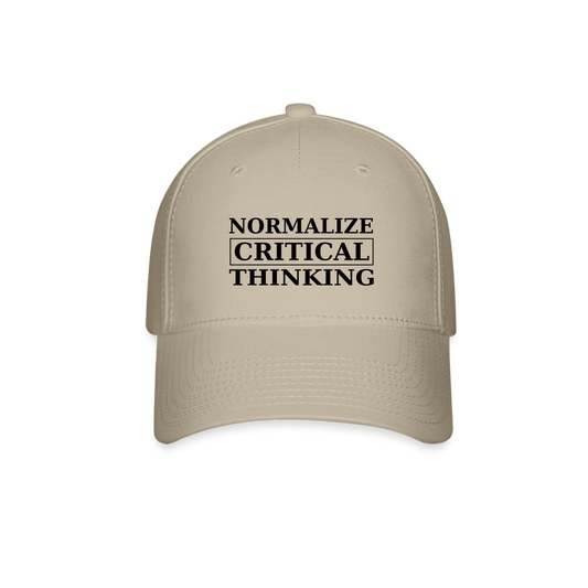 Normalize Critical Thinking Flexfit Baseball Cap - khaki