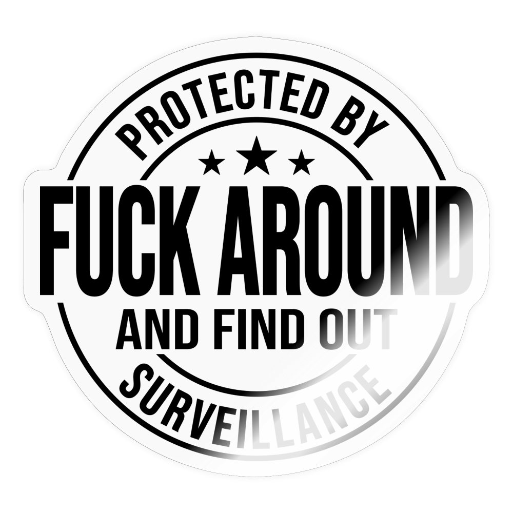 Protected by Fuck Around and find out Surveillance Sticker - transparent glossy