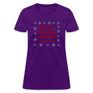 Merry Christmas to Everyone EXCEPT GAVIN NEWSOM Women's T-Shirt - purple