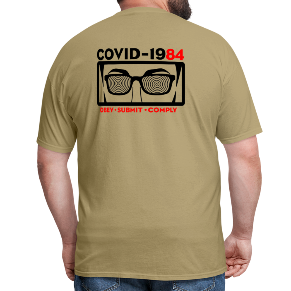 COVID-1984 (Back Print) Classic T-Shirt - khaki