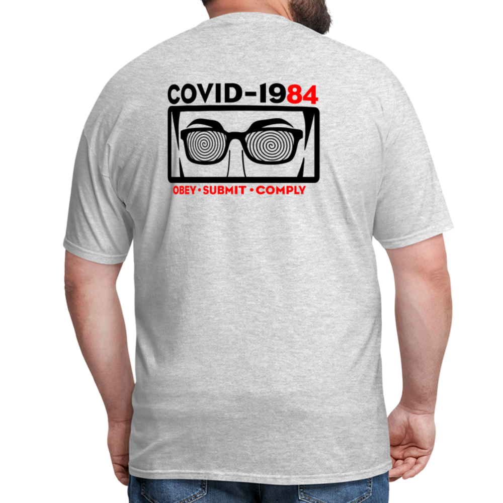 COVID-1984 (Back Print) Classic T-Shirt - heather gray