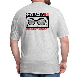 COVID-1984 (Back Print) Classic T-Shirt - heather gray