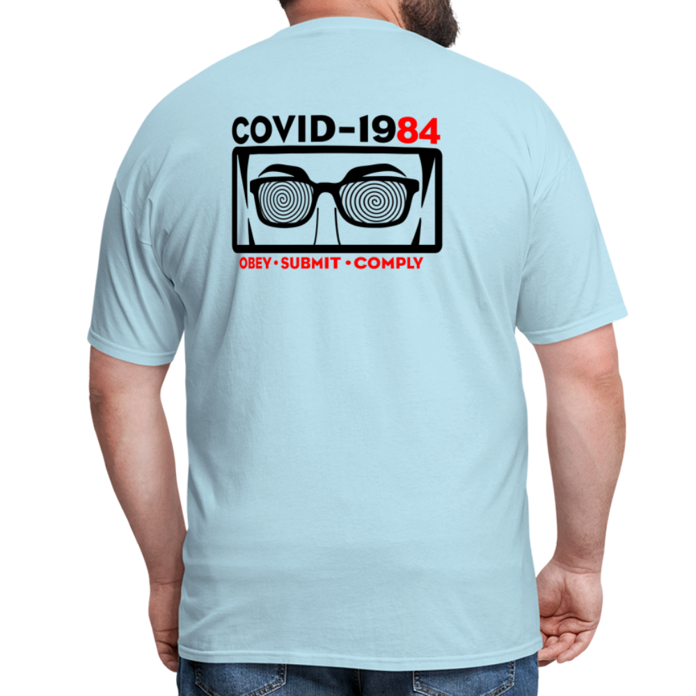 COVID-1984 (Back Print) Classic T-Shirt - powder blue