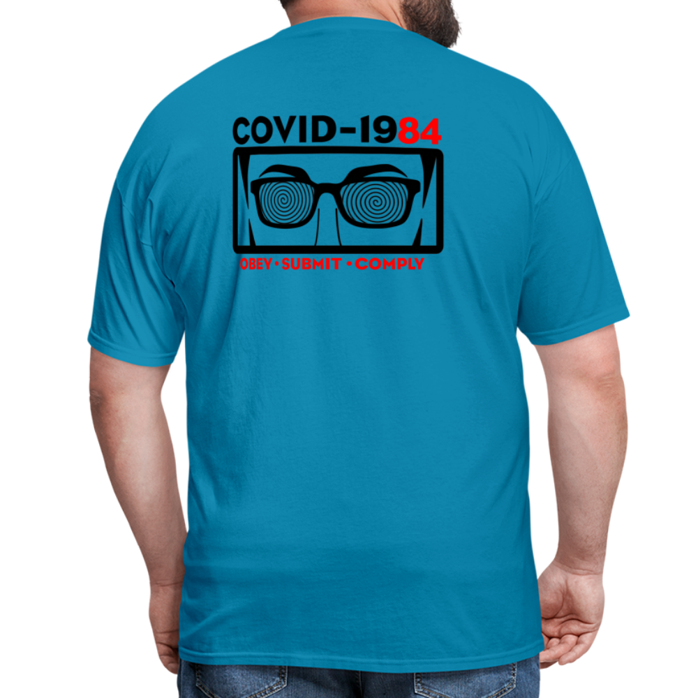 COVID-1984 (Back Print) Classic T-Shirt - turquoise