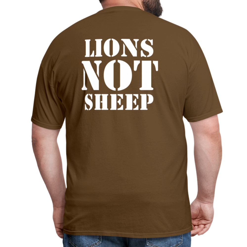 Lions Not Sheep (Back Print) Classic T-Shirt - brown