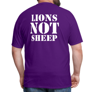 Lions Not Sheep (Back Print) Classic T-Shirt - purple