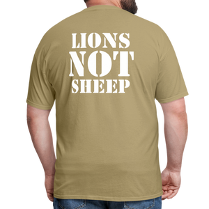 Lions Not Sheep (Back Print) Classic T-Shirt - khaki