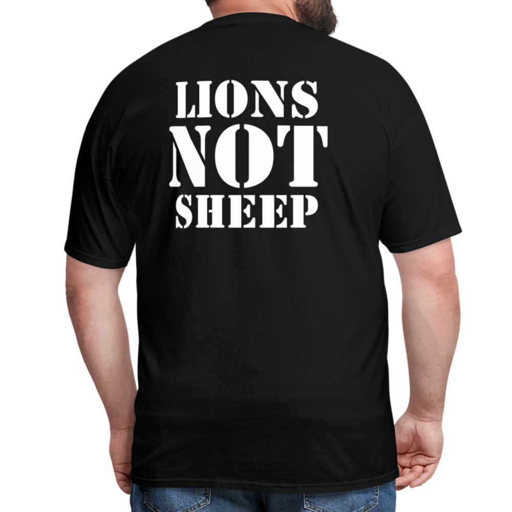 Lions Not Sheep (Back Print) Classic T-Shirt - black