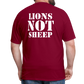 Lions Not Sheep (Back Print) Classic T-Shirt - burgundy