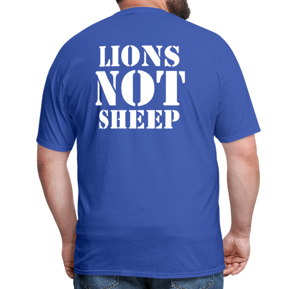 Lions Not Sheep (Back Print) Classic T-Shirt - royal blue