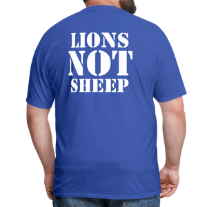 Lions Not Sheep (Back Print) Classic T-Shirt - royal blue