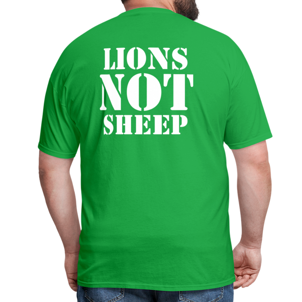 Lions Not Sheep (Back Print) Classic T-Shirt - bright green