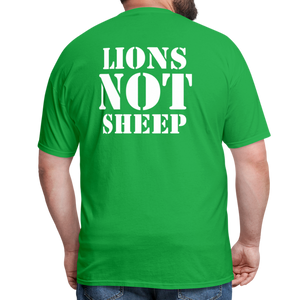 Lions Not Sheep (Back Print) Classic T-Shirt - bright green