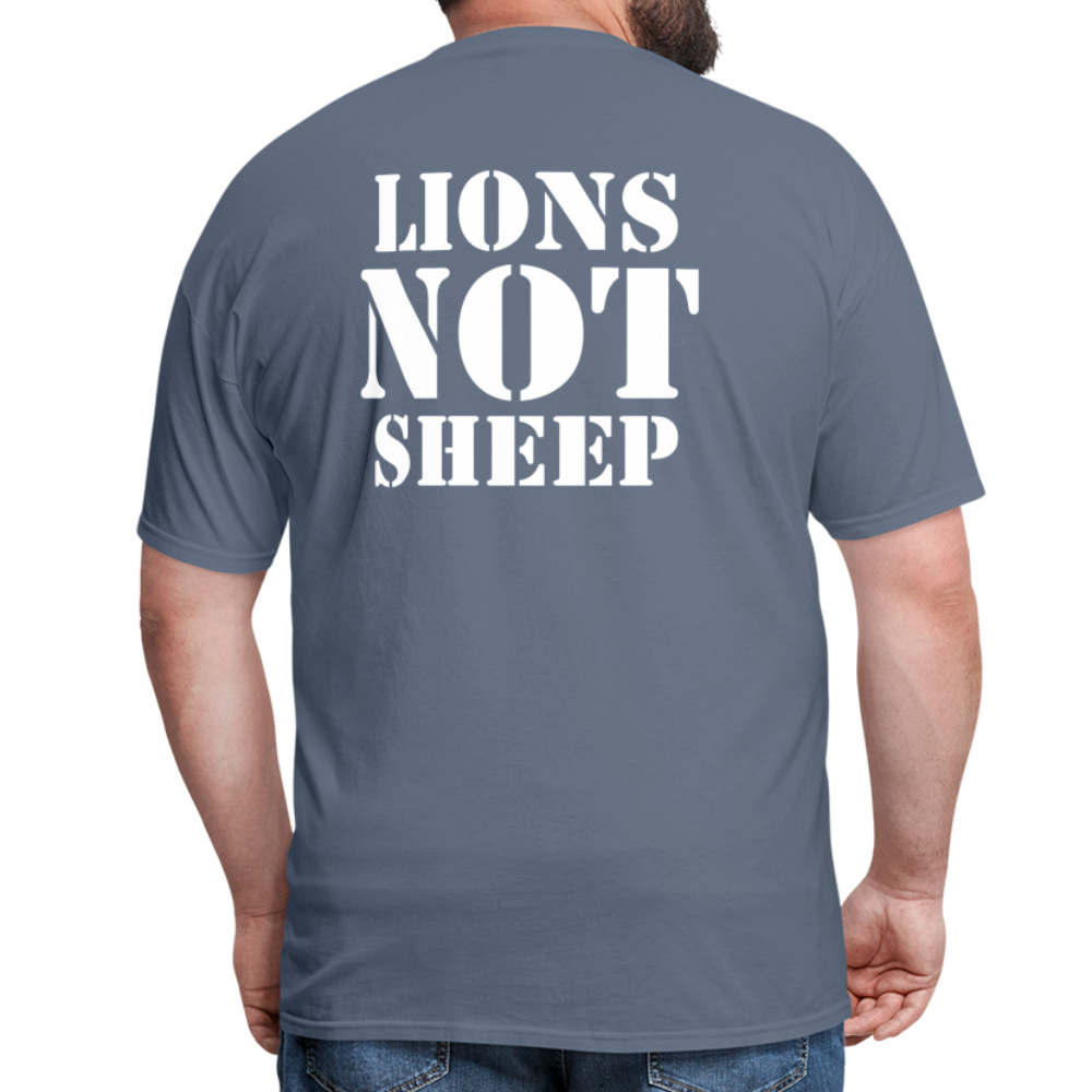 Lions Not Sheep (Back Print) Classic T-Shirt - denim