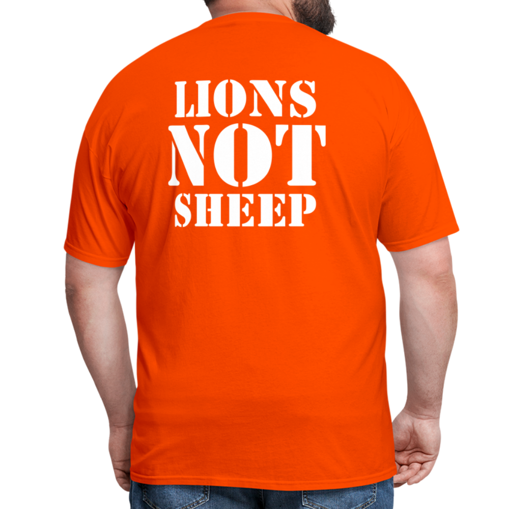 Lions Not Sheep (Back Print) Classic T-Shirt - orange