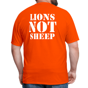 Lions Not Sheep (Back Print) Classic T-Shirt - orange