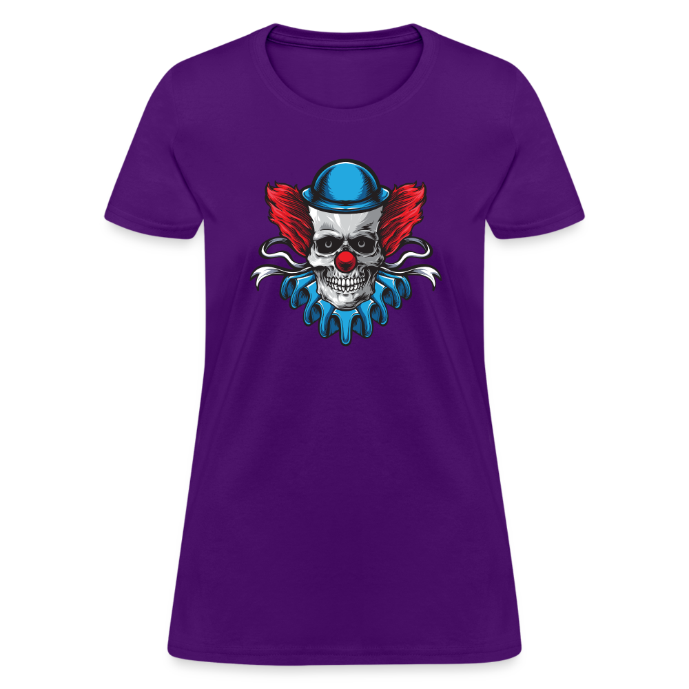 Scary Clown Skull Women's T-Shirt - purple