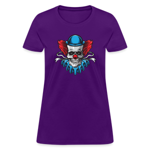 Scary Clown Skull Women's T-Shirt - purple