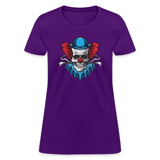 Scary Clown Skull Women's T-Shirt - purple