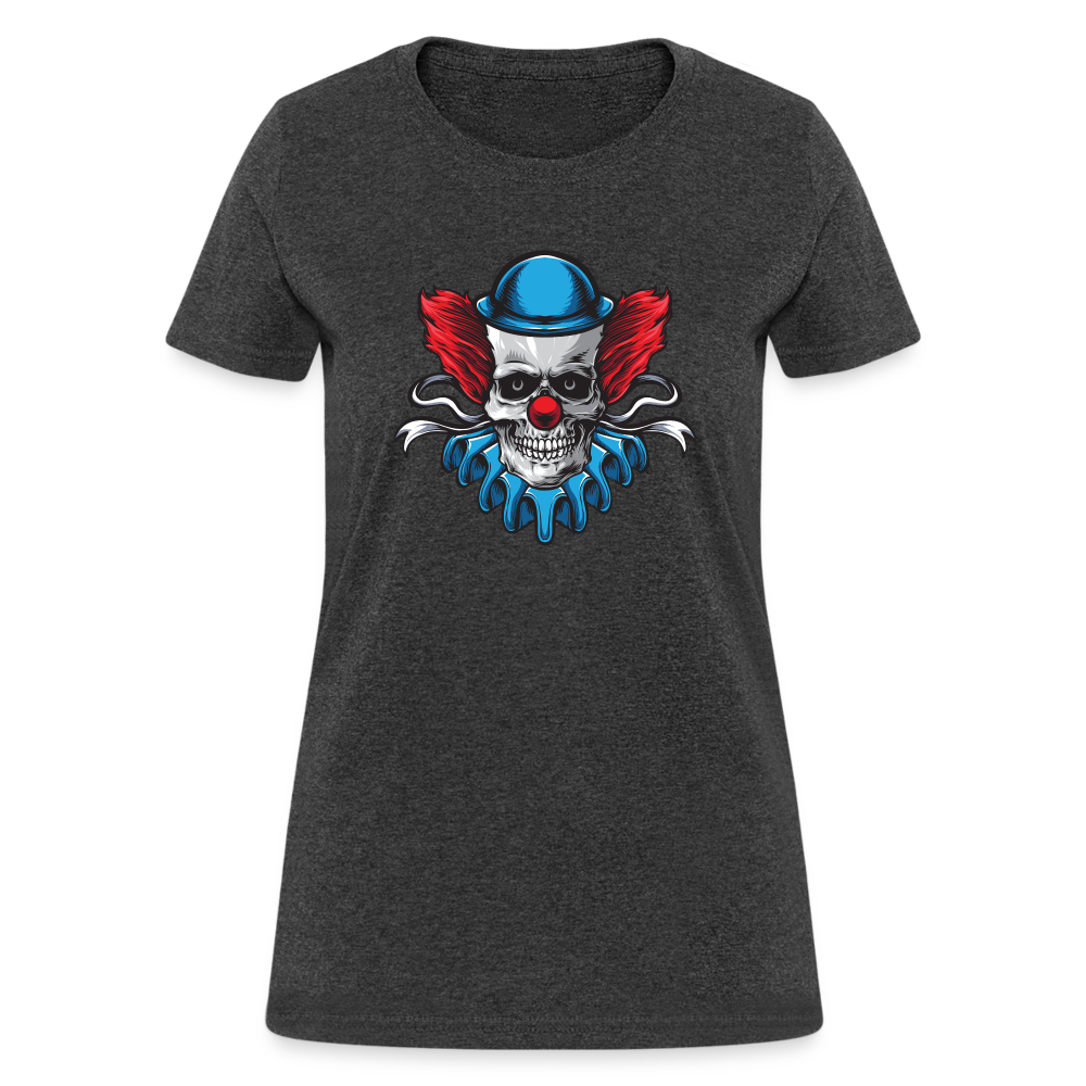 Scary Clown Skull Women's T-Shirt - heather black