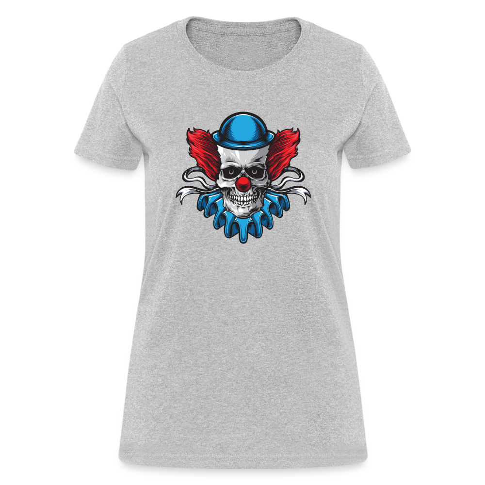 Scary Clown Skull Women's T-Shirt - heather gray