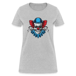 Scary Clown Skull Women's T-Shirt - heather gray