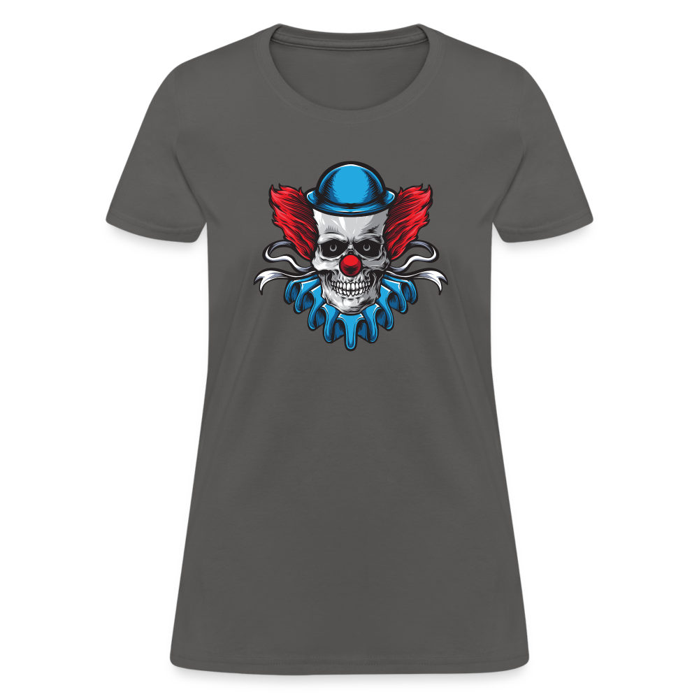 Scary Clown Skull Women's T-Shirt - charcoal