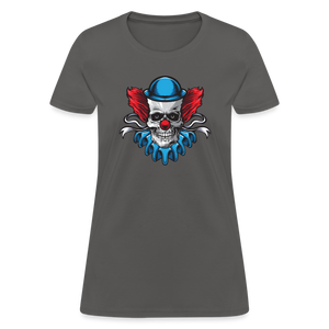 Scary Clown Skull Women's T-Shirt - charcoal