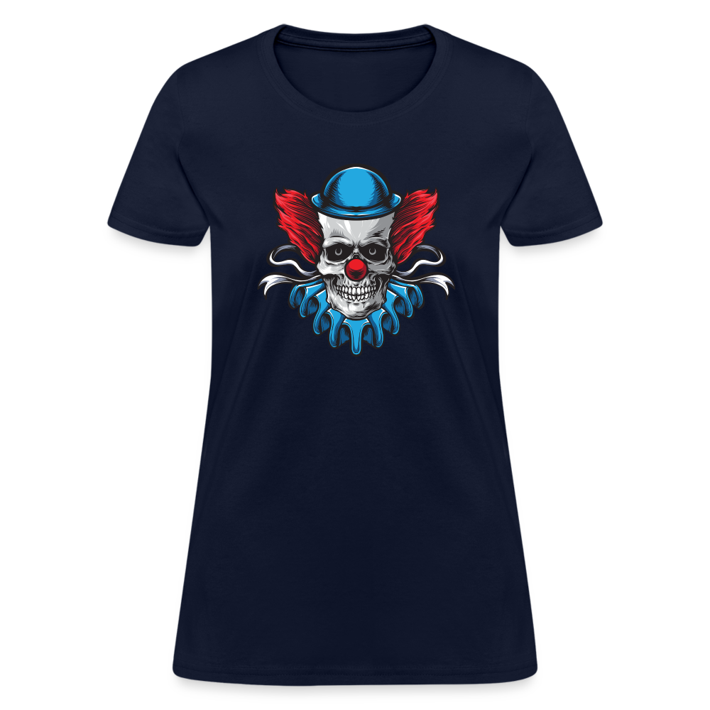 Scary Clown Skull Women's T-Shirt - navy