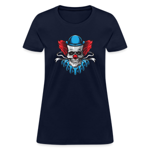 Scary Clown Skull Women's T-Shirt - navy