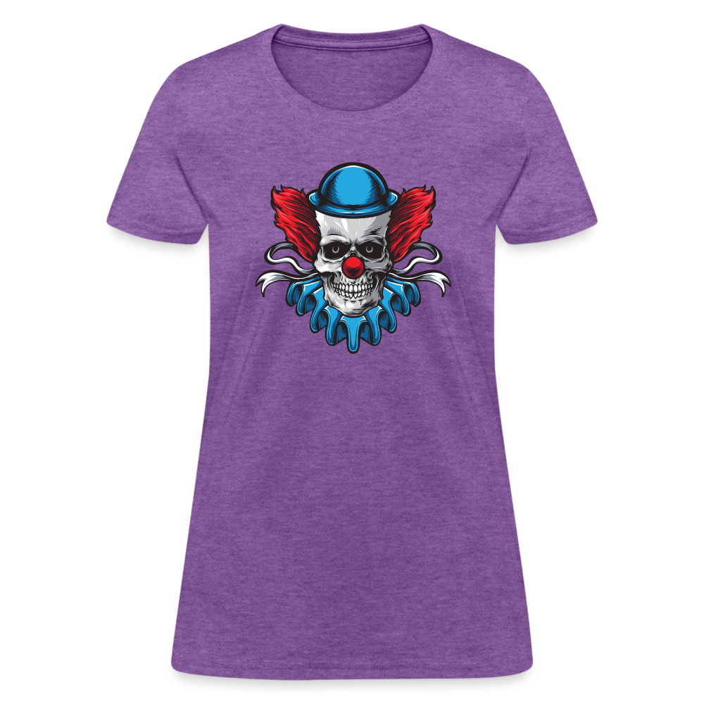 Scary Clown Skull Women's T-Shirt - purple heather