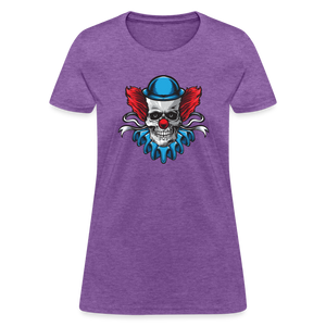 Scary Clown Skull Women's T-Shirt - purple heather