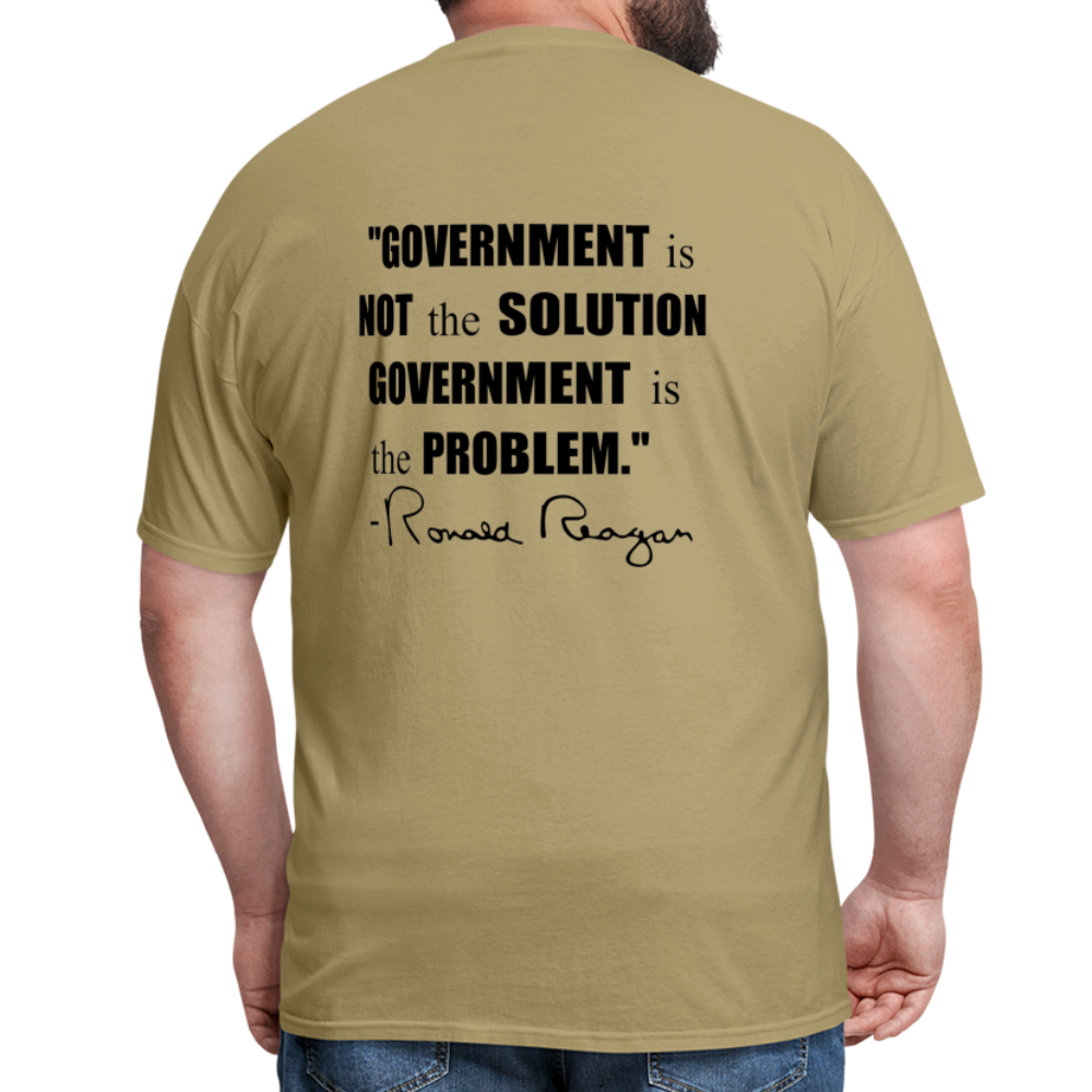 Ronald Reagan | Government is the Problem (Back Print) Classic T-Shirt - khaki